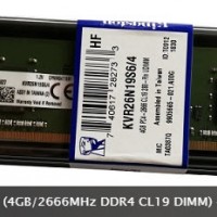 Ram PC Kingston (4GB/2666MHz DDR4 CL19 DIMM) - KVR26N19S6/4